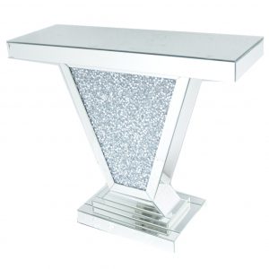 Crushed Diamond V Console Table