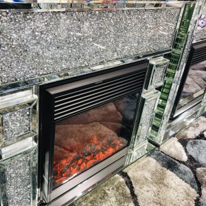 Crushed Diamond Mirrored Fire Place