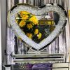 Crushed Diamond LED Heart Dresser Mirror 2