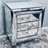Curved Mirrored 3 Drawer Bedside Cabinet 3