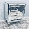Curved Mirrored 3 Drawer Bedside Cabinet 2