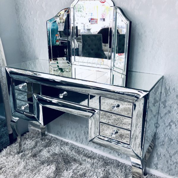 Curved Mirrored Dresser