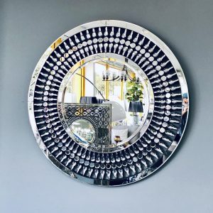 Drop Leaf Round Wall Mirror