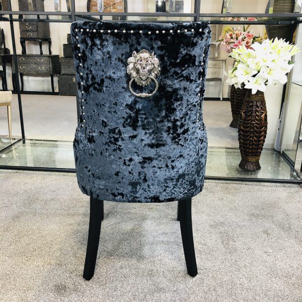 Venice Premium Crushed Velvet Black Dining Chair