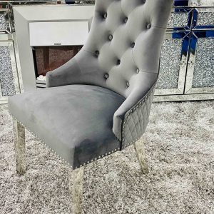 Majestic Dark Grey Velvet Dining Chair